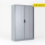 Armoire à rideaux H.195 cm FLAPH195 x L120 x P46 cm  le coloris ::alumini