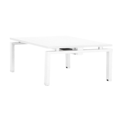 Table basse blanche rectangulaire L.130 OPTIMUM