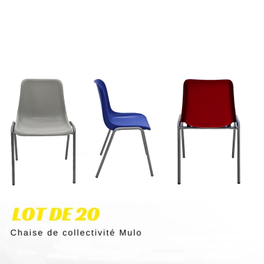 Lot de 20 Chaises de collectivité Mulo