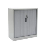 Armoire à volet roulant métallique, hauteur 100 cm, aluminium, vue fermée