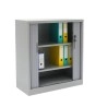 Armoire à volet roulant métallique, hauteur 100 cm, aluminium, vue ouverte