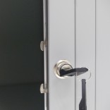 Système de verrouillage de l'armoire métallique à rideaux, hauteur 180 cm, coloris gris aluminium