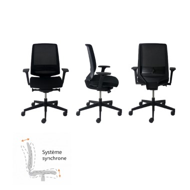 Fauteuil de bureau LightUp 250 sans accoudoirs - vue de 3/4