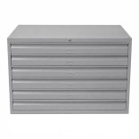 Meuble à plans 6 tiroirs gris clair - vue de face