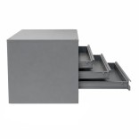 Meuble à plans 6 tiroirs gris clair - vue de profil tiroirs ouverts