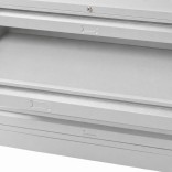 Meuble à plans 6 tiroirs gris clair - vue sur les tiroirs de près