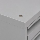 Meuble à plans 6 tiroirs gris clair - vue sur le coin du meuble
