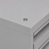Meuble à plans 6 tiroirs gris clair - vue sur le coin du meuble