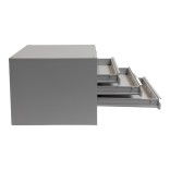 Meuble pour plans A1 5 tiroirs gris clair - vue de profil tiroirs ouverts