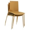 Chaises de bureau 4 pieds Hella jaunes empilées