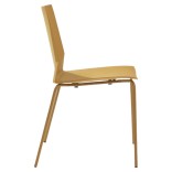 Chaise de bureau 4 pieds Hella jaune - vue de profil