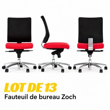 Lot de 13 Fauteuil de bureau professionnel ZOCH rouge