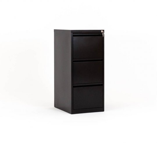 Meuble 3 tiroirs pour dossiers suspendus, coloris noir
