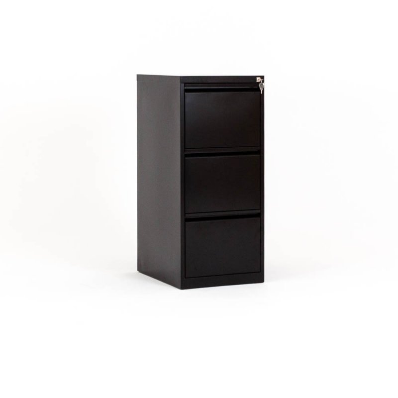 Meuble 3 tiroirs pour dossiers suspendus, coloris noir