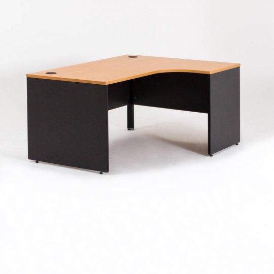 Bureau compact Madera orientation gauche coloris hêtre