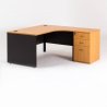 Bureau compact MADERA avec 1 caisson HB gauche P.60 cm