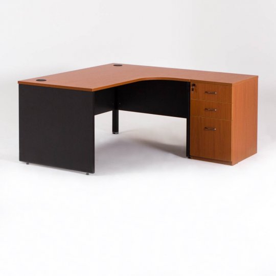 Bureau compact MADERA avec 1 caisson HB gauche P.60 cm Bureau compact MADERA avec 1 caisson HB gauche P.60 cm