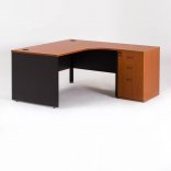 Bureau compact MADERA avec 1 caisson HB gauche P.60 cm