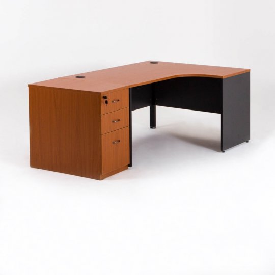 Bureau compact MADERA avec 1 caisson HB droite P.80 cm Bureau compact MADERA avec 1 caisson HB droite P.80 cm