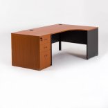 Bureau compact MADERA avec 1 caisson HB droite P.80 cm