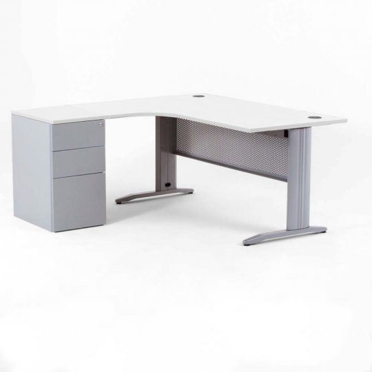 Bureau compact avec caisson métal hauteur bureau P.60 cm Bureau compact avec caisson métal hauteur bureau P.60 cm