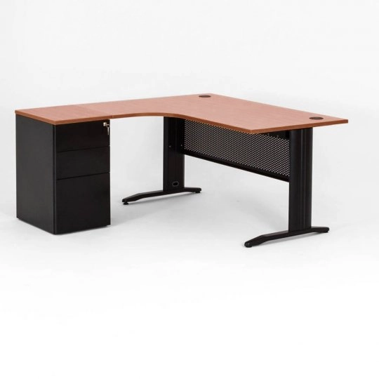 Bureau compact avec caisson métal hauteur bureau P.60 cm