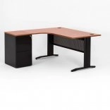 Bureau compact avec caisson métal hauteur bureau P.60 cm
