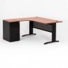 Bureau compact avec caisson métal hauteur bureau P.60 cm