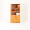 Armoire bibliothèque + portes battantes bois