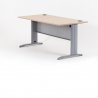 Bureau droit QUADRA Choisissez le coloris de votre plateau ::chêne clair Choisissez le coloris de votre piétement ::Aluminium 