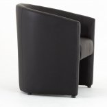 Fauteuil d'accueil MICTO simili noir vue oblique