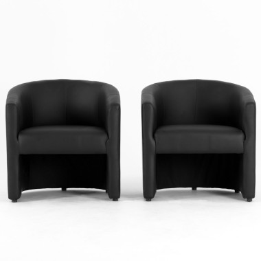 Fauteuil d'accueil MICTO simili noir