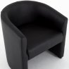 Fauteuil d'accueil MICTO simili noir vue oblique de haut