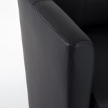 Fauteuil d'accueil MICTO simili noir vue zoom accoudoir