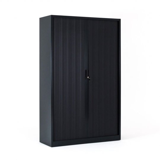 Armoire haute à rideaux FLAP, monobloc, rideaux fermés, anthracite Armoire haute à rideaux FLAP, monobloc, rideaux fermés, anthracite