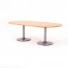 Table de réunion ovale ZETA, plateau hêtre, pieds tulipe aluminium
