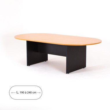 Table de réunion ovale Artéo, plateau hêtre