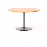 Table de réunion ronde ZETA, plateau hêtre piétement aluminium