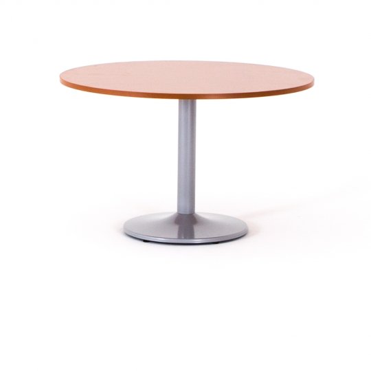 Table de réunion ronde ZETA, plateau merisier piétement aluminium Table de réunion ronde ZETA, plateau merisier piétement aluminium