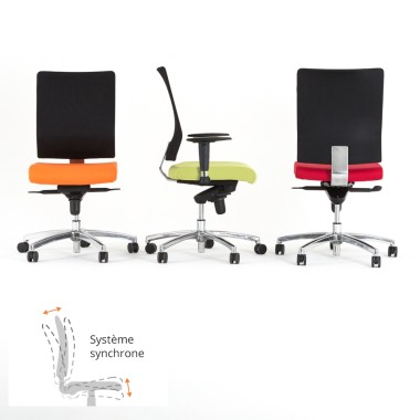 Fauteuil de bureau professionnel ZOCH à système synchrone