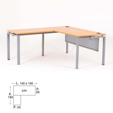 Bureau d'angle OPTIMUM avec retour accroché