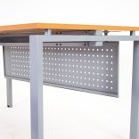 Bureau d'angle OPTIMUM avec retour accroché caisson HB porteur métal P.60 cm