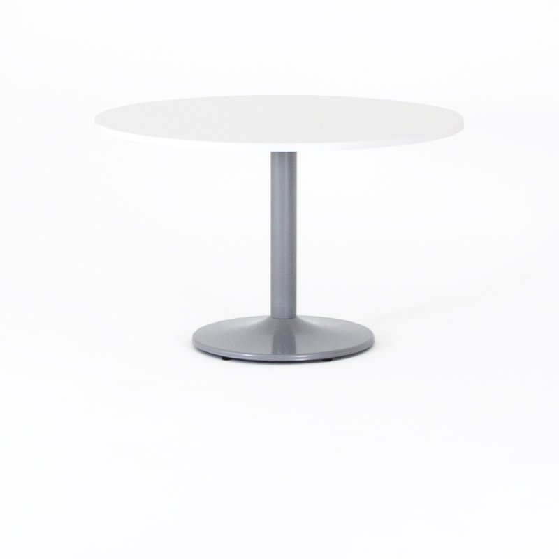 Table de réunion ronde ZETA en coloris :blanc avec  :pied aluminium