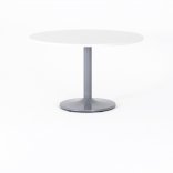 Table de réunion ronde ZETA en coloris :blanc avec  :pied aluminium