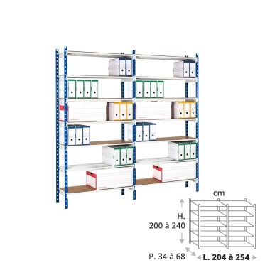 Rayonnage archives 2 éléments de 204 à 254 cm