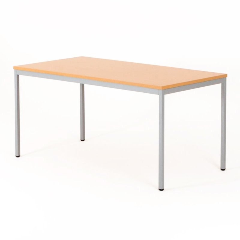 Table polyvalente rectangulaire ZIK, plateau hêtre piétement aluminium