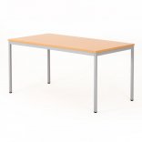 Table polyvalente rectangulaire ZIK, plateau hêtre piétement aluminium