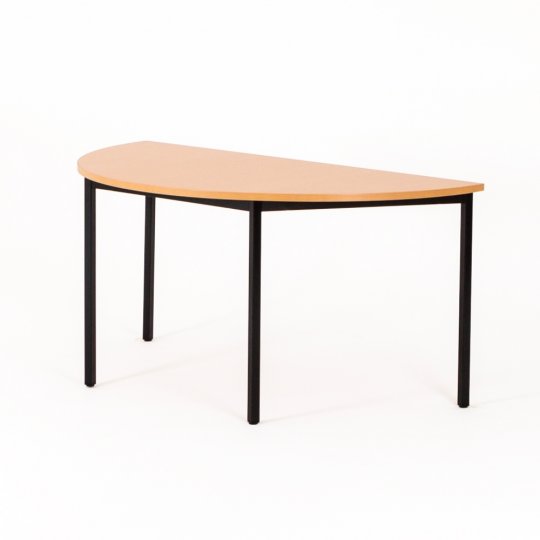 Table polyvalente demi-lune ZIK, plateau hêtre, piétement noir Table polyvalente demi-lune ZIK, plateau hêtre, piétement noir