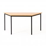Table polyvalente trapézoïdale ZIK, plateau hêtre piétement noir