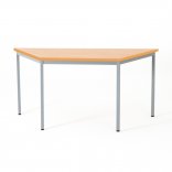 Table polyvalente trapézoïdale ZIK, plateau hêtre piétement aluminium